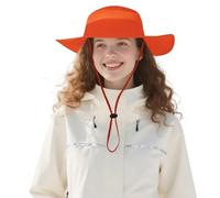 DORRISO Unisex Wide Brimmed Sun Hat for Women Men Bucket Hat UPF 50+ UV Protection Waterproof Fisherman Cap Fishing Hiking Beach Garden Holiday Cycling Camping Trekking Orange-Red