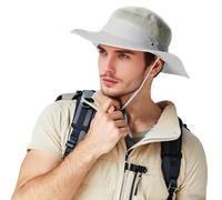 DORRISO Unisex Wide Brimmed Sun Hat for Women Men Bucket Hat UPF 50+ UV Protection Waterproof Fisherman Cap Fishing Hiking Beach Garden Holiday Cycling Camping Trekking Light Gray