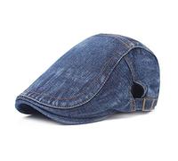 DORRISO Vintage Mens Flat Cap Adjustable Flat Caps Classic Beret Cap Men Elegant Travel Leisure Vacation Hats Newsboy Cabbie Driving Hat Blue D