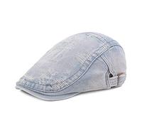DORRISO Vintage Mens Flat Cap Adjustable Golf Ivy Cap Classic Beret Cap Men Elegant Travel Leisure Hat Denim Newsboy Hat Blue C