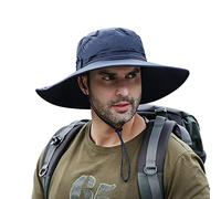 DORRISO Wide Brim Sun Hat Bucket Hat for Men - UPF 50+ UV Protection Waterproof Foldable Adjustable Convertible for Hiking Beach Garden Holiday Cycling Camping Trekking Blue