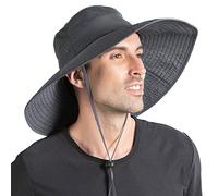 DORRISO Wide Brim Sun Hat Bucket Hat for Men UPF 50+ UV Protection Waterproof Foldable Fishing Hat Hiking Beach Garden Holiday Cycling Camping Trekking Gray B