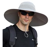 DORRISO Wide Brim Sun Hat Bucket Hat for Men UPF 50+ UV Protection Waterproof Foldable Fishing Hat Hiking Beach Garden Holiday Cycling Camping Trekking Gray A