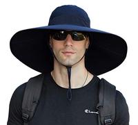 DORRISO Wide Brim Sun Hat Bucket Hat for Men UPF 50+ UV Protection Waterproof Foldable Fishing Hat Hiking Beach Garden Holiday Cycling Camping Trekking Blue