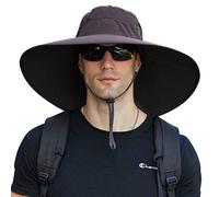 DORRISO Wide Brim Sun Hat Bucket Hat for Men UPF 50+ UV Protection Waterproof Foldable Fishing Hat Hiking Beach Garden Holiday Cycling Camping Trekking Khaki
