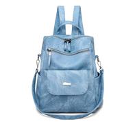 DORRISO Women Backpack Fashion Ladies Handbag Cute Shoulder Bag Lightweight Casual Travel Daypack Impermeable PU Leather Women Rucksacks Blue