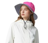 DORRISO Women Sun Hat Men Wide Brimmed Bucket Hat UPF 50+ Foldable Vacation Travel Mountaineer Beach Sunscreen Bush Hat Polyester Unisex Fisherman Cap Rose Red