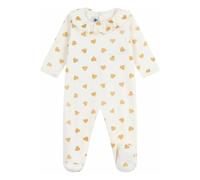 Dors Bien Pyjama Col Cœurs Pailletés Organic Cotton Ecru 1 month