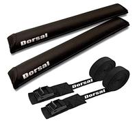DORSAL Aero Roof Rack Pads with 15 ft Surf Straps for Car Surfboard Kayak SUP Long 20" Black
