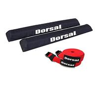 DORSAL Aero Roof Rack Pads with 15 ft Surf Straps - Pack of 4 for Car Surfboard Kayak SUP Long 20" Red