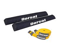 DORSAL Aero Roof Rack Pads with 15 ft Surf Straps - Pack of 4 for Car Surfboard Kayak SUP Long 34" Yellow