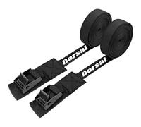 Dorsal Tie Down Straps for Roof Rack Pads Crossbars - Pack of 2 holds Surfboards Kayaks Canoes Paddleboards 15' Black