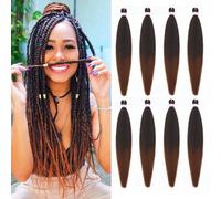 Dorsanee Pre-Stretched Braiding Hair 26Inch 8 Packs Ombre Brown Yaki Crochet Extensions (#1B/30)