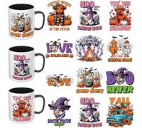 DORSBABY 12PCS Halloween Animals UV DTF Cup Wrap UV DTF Transfer Paper Suitable for Mugs, Notebooks, Tables and Chairs, etc. for DIY Creativity, High Viscosity UV DTF Cup Wrap (Halloween Farm Style)