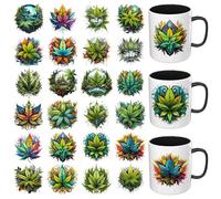 Dorsbaby 24PCS Weed UV DTF Cup Wrap UV DTF Transfer Paper Suitable for Mugs, Glasses, Notebooks, Computers, Tables and Chairs, etc. for DIY Creativity, High Viscosity UV DTF Cup Wrap