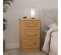Dorset Bedside Table Oak 3 Drawers 70cm