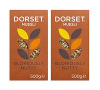 Dorset Cereals Gloriously Nutty No Added Sugar Muesli 500g | High Fibre Breakfast Cereal with Almonds, Cashews & Hazelnuts | Wholegrain Oats & Toasted Wheat Flakes | No Added Sugar Muesli (pack of 2)