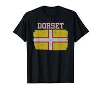 Dorset County Flag - Dorset, England, UK - distressed look T-Shirt