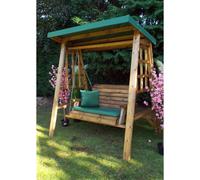 Dorset Garden Swing Seat by Charles Taylor - 2 Seats Green Cushions