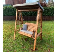 Dorset Garden Swing Seat by Charles Taylor - 2 Seats Grey Cushions