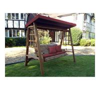 Dorset Garden Swing Seat by Charles Taylor - 3 Seats Burgundy Cushions