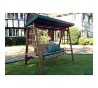 Dorset Garden Swing Seat by Charles Taylor - 3 Seats Green Cushions