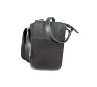 Dorset Hide Genuine Leather Mini Unisex Crossbody Bag (Black)