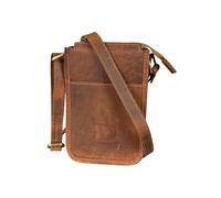 Dorset Hide Genuine Leather Mini Unisex Crossbody Bag (Brown)