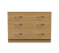 Dorset Large Chest of Drawers Oak 6 Drawers 110cm