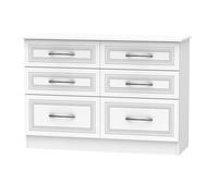 Dorset Large Chest of Drawers White 6 Drawers 110cm