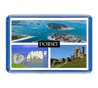 Dorset - Postcard-Style Design - 7cm x 4.5cm - Novelty Tourism Fridge Magnet.