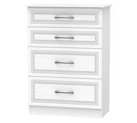 Dorset Tall Chest of Drawers White 4 Drawers 108cm
