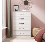Dorset Tall Chest of Drawers White 5 Drawers 108cm