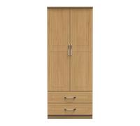 Dorset Tall Wardrobe Oak 2 Doors 2 Drawers 182cm