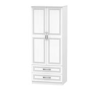 Dorset Tall Wardrobe White 2 Doors 2 Drawers 182cm