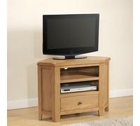 Dorset TV Unit - 1 Drawer - Corner - Oak