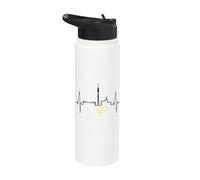 Dortmund Skyline Heartbeat Ruhrpott Germany I Love Dortmund Stainless Steel Insulated Water Bottle