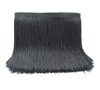 Dortrue 10 Yards of 8" Black Fringe Trim Tassel Sewing Trim for Clothes Accessories Latin Wedding Dress DIY Lamp Shade Decoration