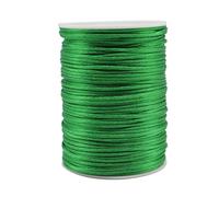 Dortrue Green Nylon Cord Satin String 2mm x 109 Yards Rattail Satin Silk Trim Cord for Bracelets, Necklaces, Jewelry Making, Chinese Knotting，Macramé Arts and Crafts
