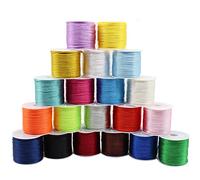 Dortrue Nylon Cord Satin String 2mm x 220 Yards 20 Colors Rattail Satin Silk Trim Cord for Friendship Bracelets, Necklaces, Jewelry Making, Chinese Knotting，Arts and Crafts