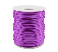 Dortrue Purple Nylon Cord Satin String 1mm x 109 Yards Rattail Satin Silk Trim Cord for Bracelets, Necklaces, Jewelry Making, Chinese Knotting，Macramé Arts and Crafts