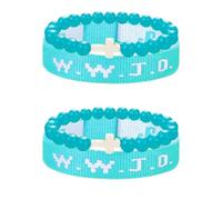 Dorugage 2-Set Bracelet | Beaded C Ross Bracelet Set | Adjustable Christian Bracelets With Natural Stone And Nylon | What Would Jesus Do Bracelets | Fabric Wristbands Jesus Bracelet For Men & Women