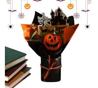 Dorugage Artificial Halloween Flowers,Creepy Faux Pumpkin Floral Bouquet | Faux Plants Decor Fade-Resistant Fall Theme for Adults Costume Bedroom Living Room Bathroom Kitchen Home Haunted House Party
