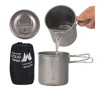 Dorugage Camping Pot Set,Backpacking Stainless Steel Cookware - Pots with Handle for Outdoor Hiking Survival Backpacking RV Camping Outdoor Picnic Bushcraft Travel