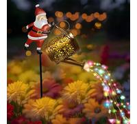 Dorugage Christmas Solar Kettle Lights | Lawn Decorative Light Solar Santa Slaus | Santa Watering Can Ground Lamp | Waterproof Outdoor Lantern for Garden, Patio, Yard and Pathway Decor
