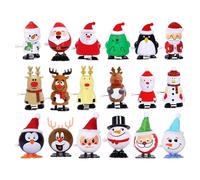Dorugage Christmas Wind Up Toys | Christmas Stocking Fillers | 18 Pack Christmas Parties Favors Clockwork Toys | Walking Reindeer Santa Claus Toys Christmas Box Fillers for Kids, Adults