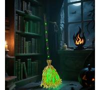 Dorugage Dancing Witch Broom | Moving Witches Broom with Lights | Witches Broom-stick | Animated Light Up Halloween Magics Brooms with Spooky Sounds for Indoor Outdoor Parties Decorations