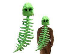 Dorugage Dinosaur Skeleton Costume | Dinosaur Plush Outfit with Sound | Wearable Plush Dinosaurs Skeleton Fossils with Headpiece and Spine for Adults and Kids Fancy Dress Party