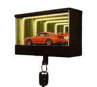 Dorugage Infinity Garage Keychain | Car Garage Key Holder | Infinities Garages Keychain Hanger | Race Car Key Holder Wall Mount with Led Illusion Mirror | Gift for Cars Lovers Christmas, Birthdays