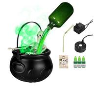Dorugage Light Up Witches Cauldron with Diffuser | Vintage Decor Black Bowl Cauldron with Floating Potion Bottles | Skeleton Potion Witches Cauldrons | Halloween Parties Decoration